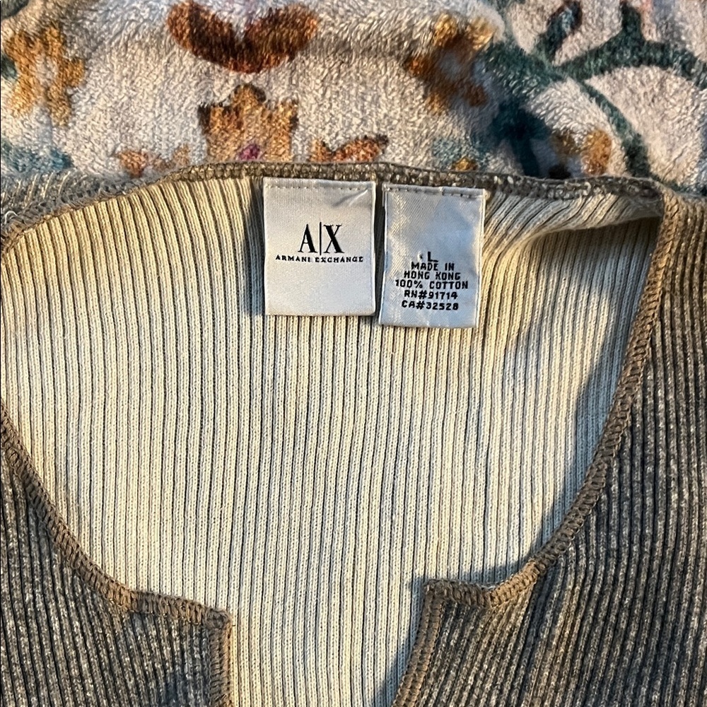 Armani Exchange V-Neck Sweater in Beige - Picture 2 of 5